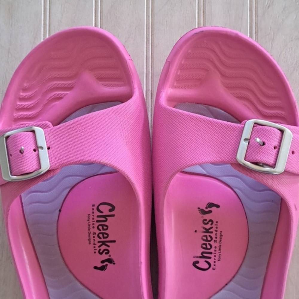 Cheeks Exercise by Tony Little Sandals Sport Recovery Comfort Slides Lightweight - Picture 2 of 11